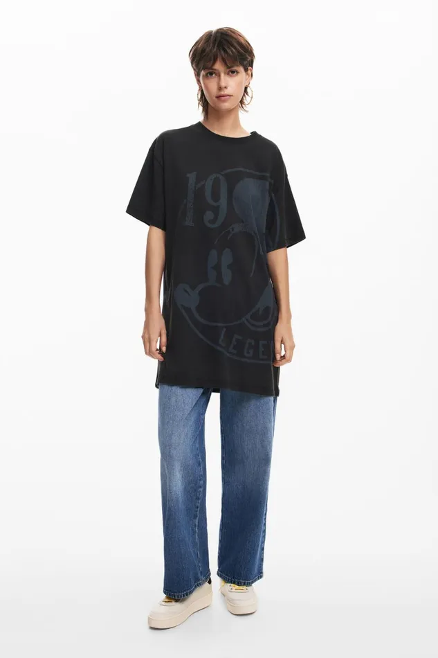 Dresses And Jumpsuits Women Desigual Short Dress With Short Sleeves Mickey Black