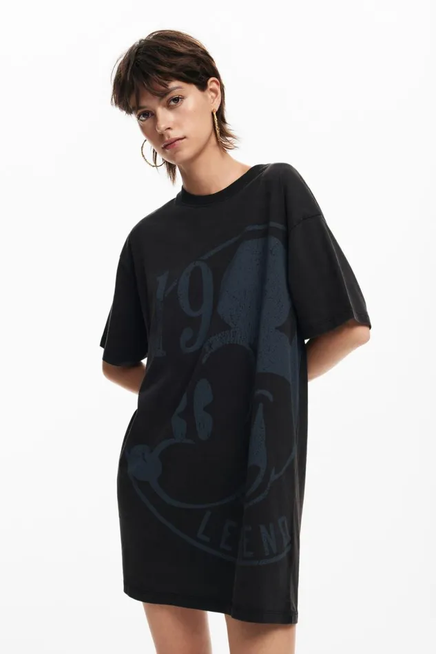 Dresses And Jumpsuits Women Desigual Short Dress With Short Sleeves Mickey Black