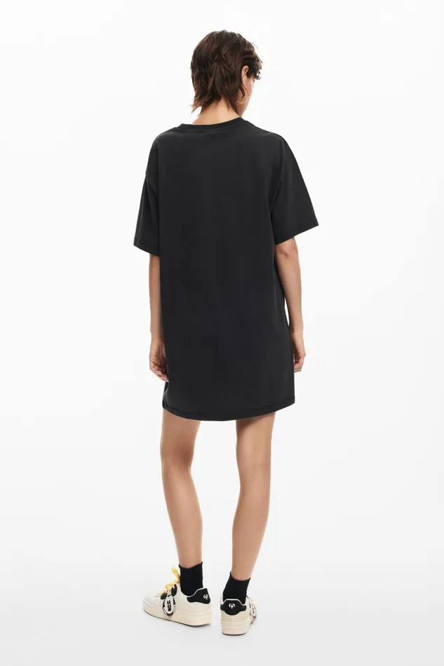 Dresses And Jumpsuits Women Desigual Short Dress With Short Sleeves Mickey Black