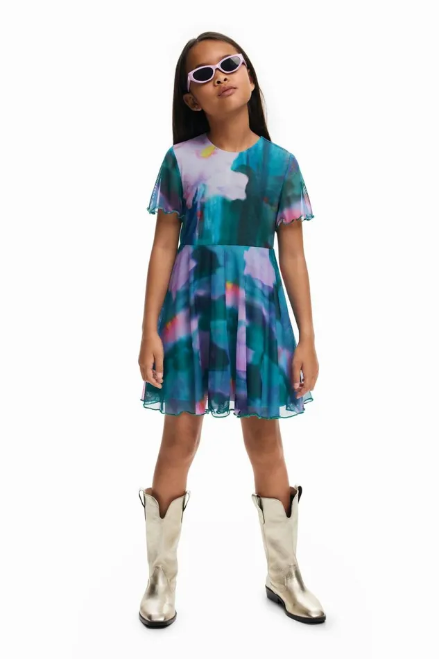 Dresses Kids Desigual Pleated Skirt Dress Green