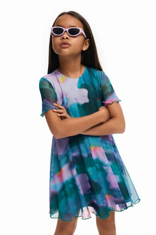 Dresses Kids Desigual Pleated Skirt Dress Green
