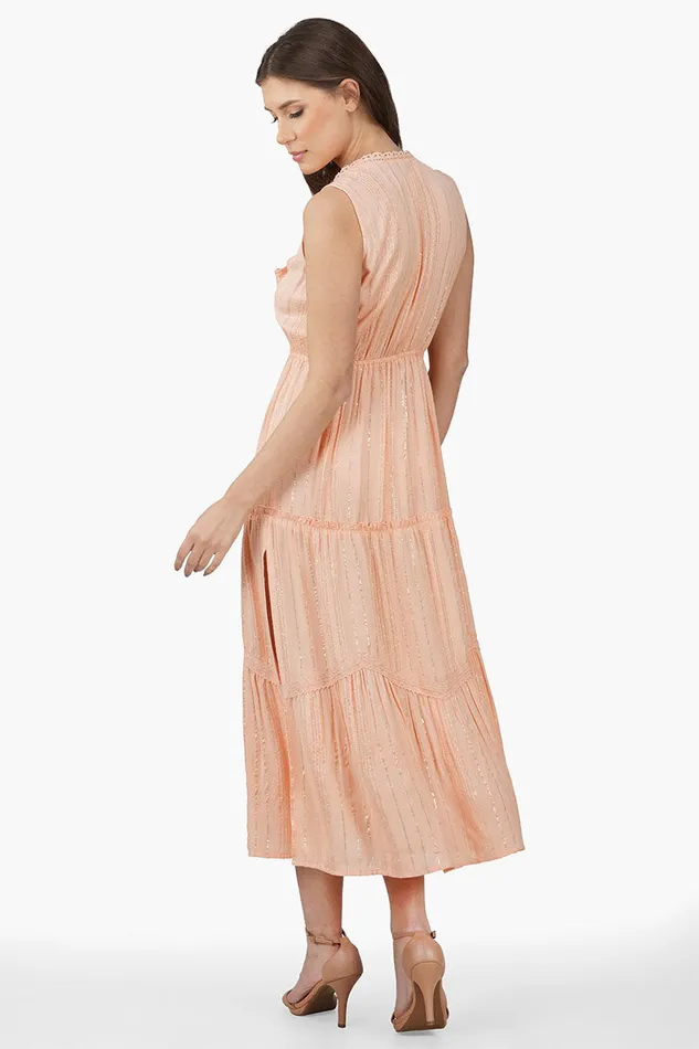 Dresses Sandy Viscose Lurex Striped Dress 8211 America and Beyond Women
