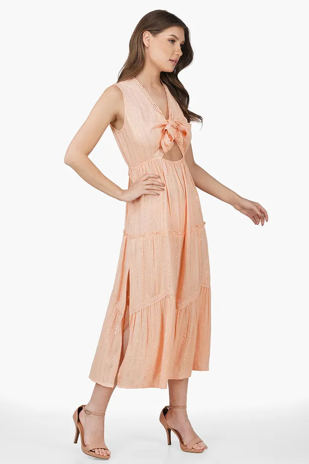 Dresses Sandy Viscose Lurex Striped Dress 8211 America and Beyond Women