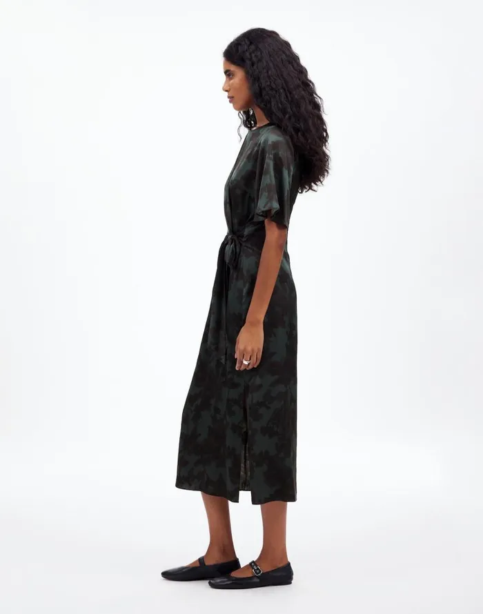 Dresses Women Madewell TieWaist Midi Dress In Floral Luxury Forest
