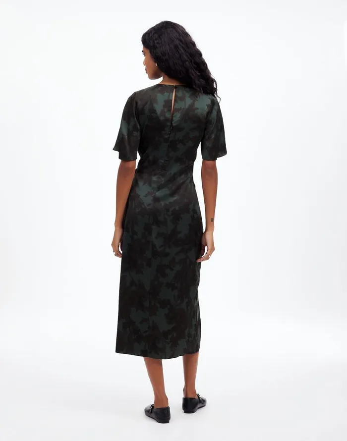 Dresses Women Madewell TieWaist Midi Dress In Floral Luxury Forest