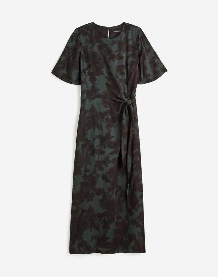 Dresses Women Madewell TieWaist Midi Dress In Floral Luxury Forest