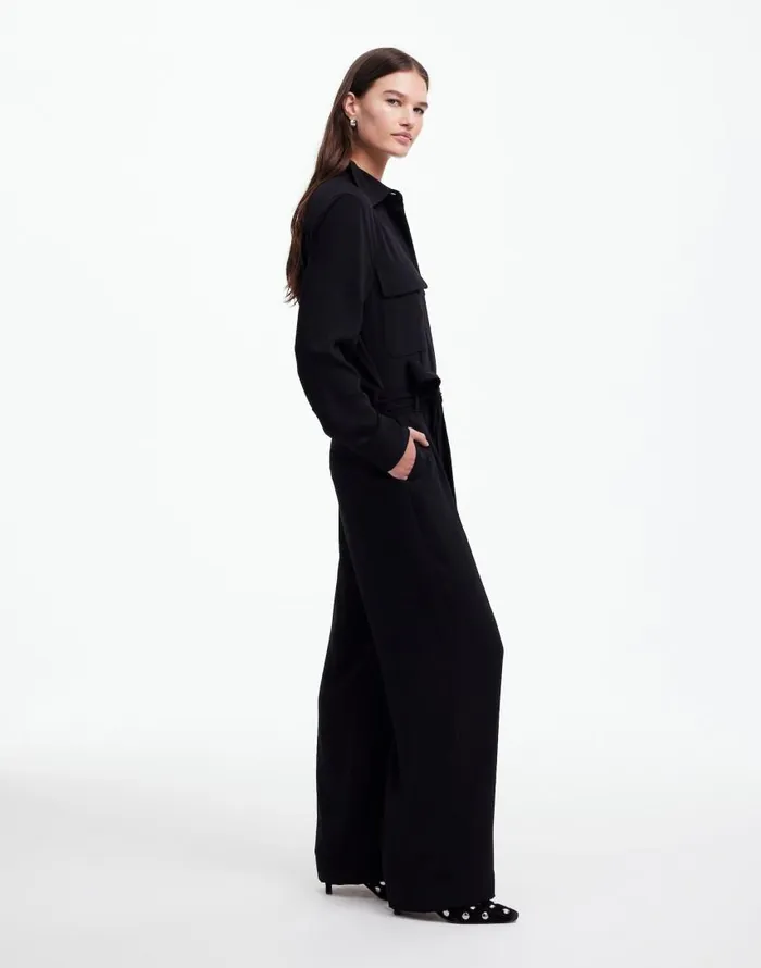 Dresses Women Madewell TieWaist StraightLeg Jumpsuit True Black