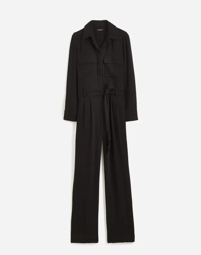 Dresses Women Madewell TieWaist StraightLeg Jumpsuit True Black