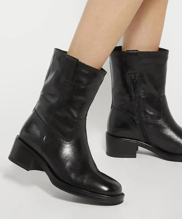 Dune London Ankle Boots Women Borg Lined Chunky Boots Black