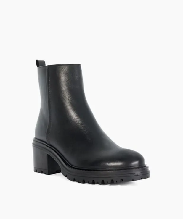 Dune London Ankle Boots Women Chunky Cleated Sole Boots Black
