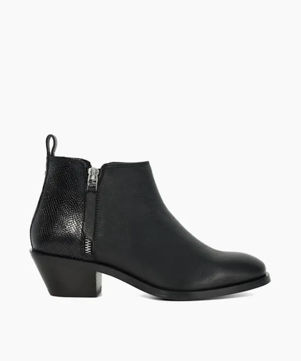 Dune London Ankle Boots Women Stacked Heel Boots Black