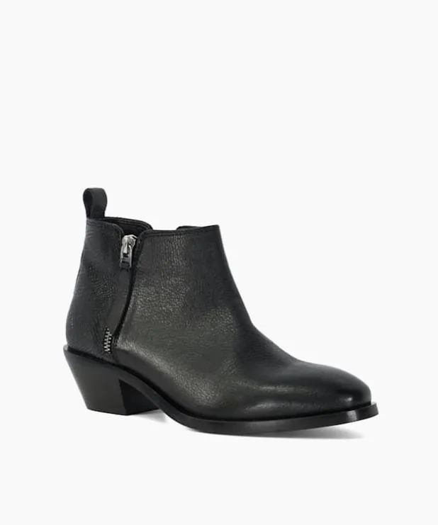 Dune London Ankle Boots Women Stacked Heel Boots Black
