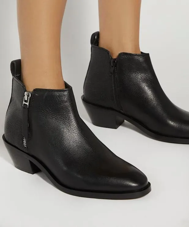 Dune London Ankle Boots Women Stacked Heel Boots Black