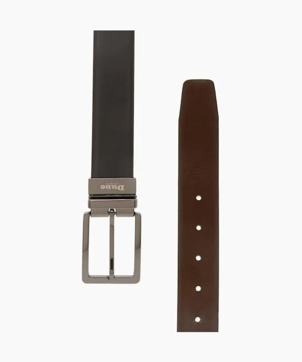 Dune London Belts Men Reversible Leather Belt Black