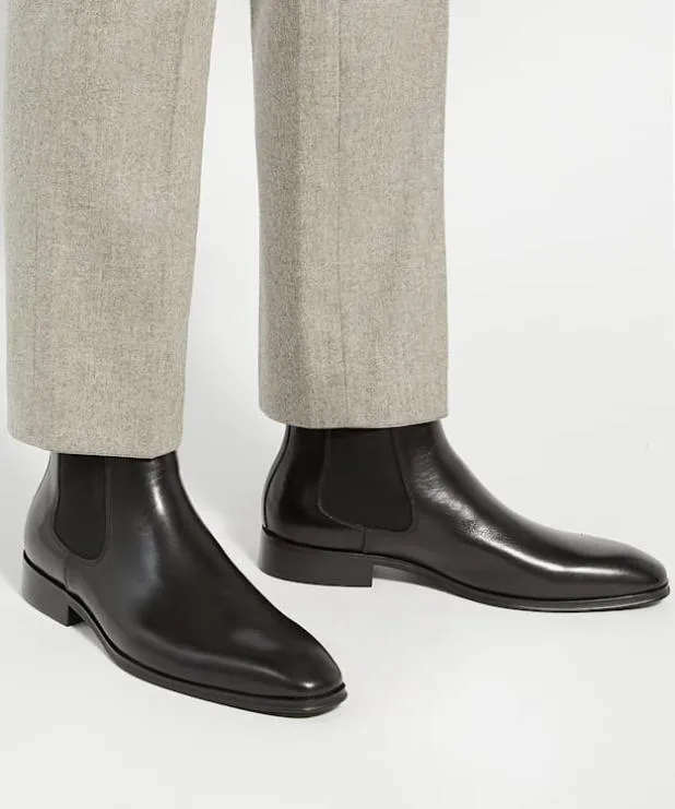 Dune London Black Boots Men Wide Fit Chelsea Boots Black