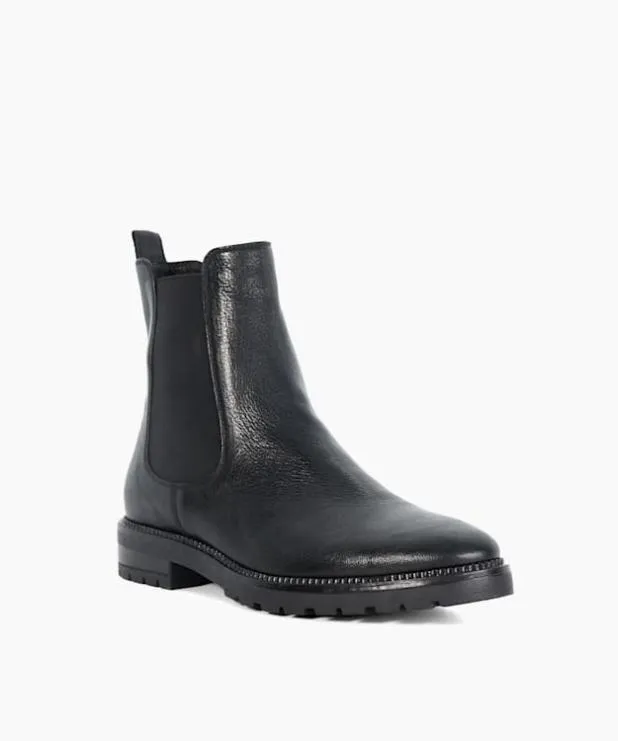 Dune London Black Boots Women Cleated Sole Chelsea Boots Black