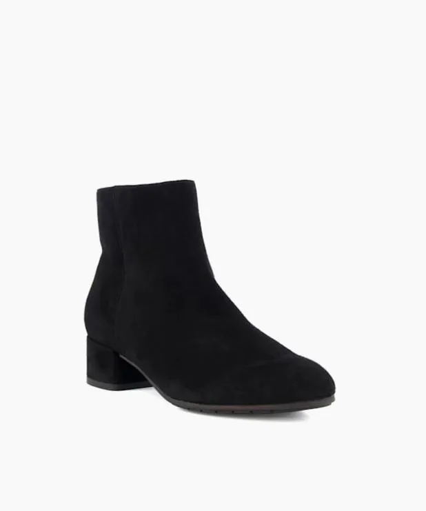 Dune London Black Boots Women Wide Fit Suede Black Ankle Boots Black