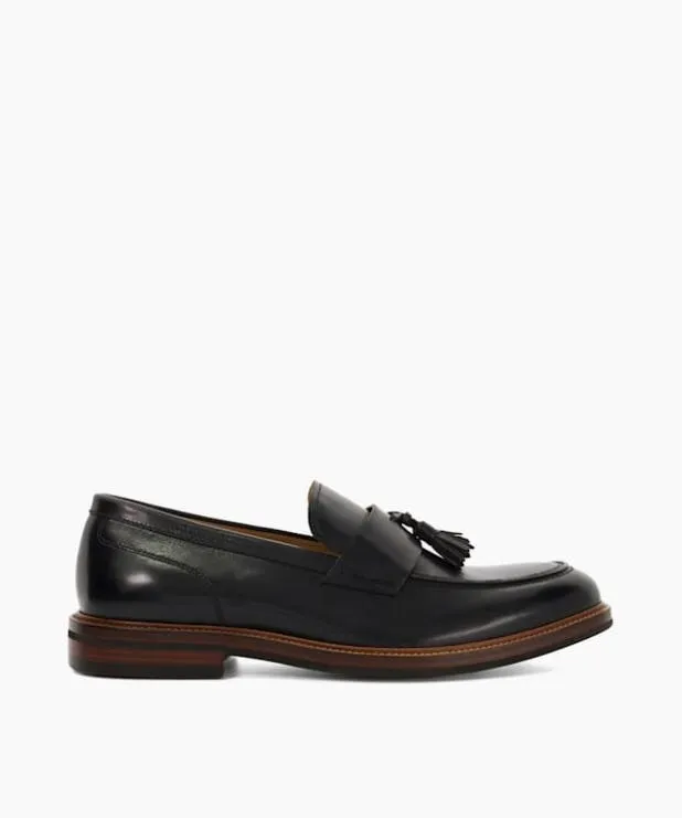 Dune London Black Shoes Men Tassel Detail Loafers Black