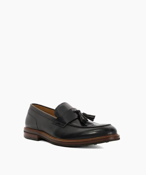 Dune London Black Shoes Men Tassel Detail Loafers Black