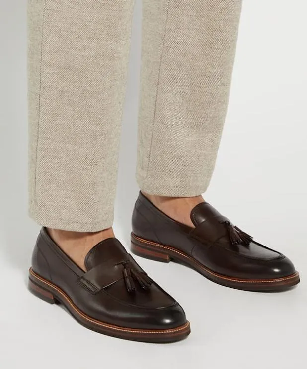 Dune London Black Shoes Men Tassel Detail Loafers Black