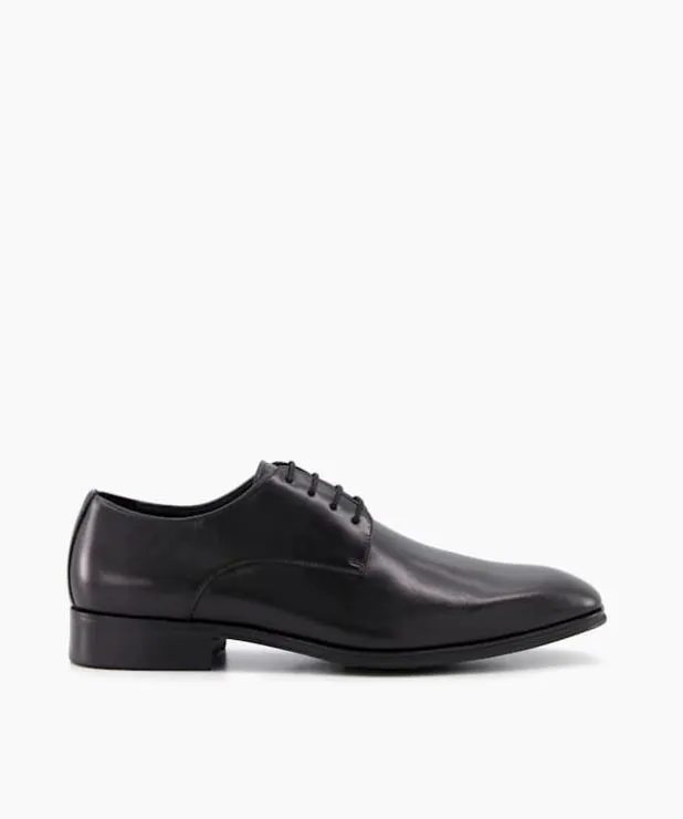 Dune London Black Shoes Men Wide Fit Leather Gibson Shoes Black