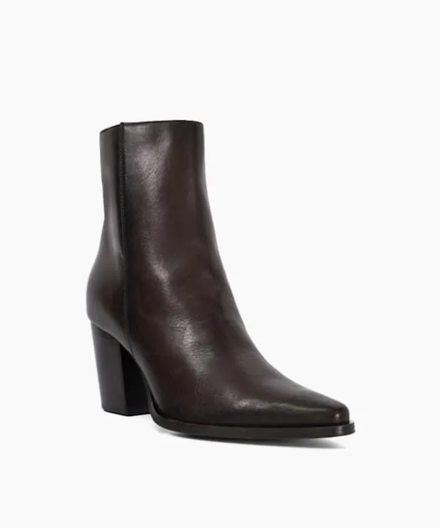 Dune London Brown Boots Women Western Ankle Boots Brown