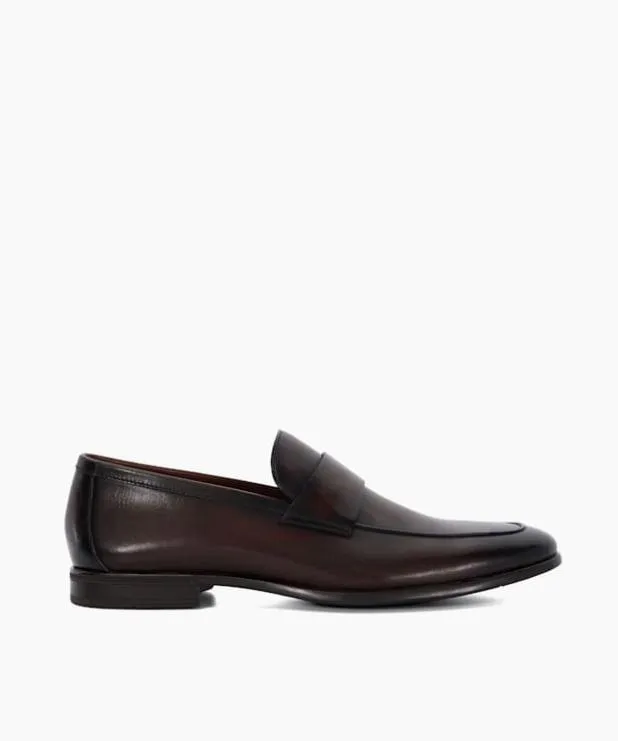 Dune London Brown Shoes Men Leather Penny Loafers Brown