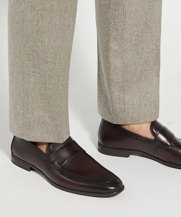 Dune London Brown Shoes Men Leather Penny Loafers Brown