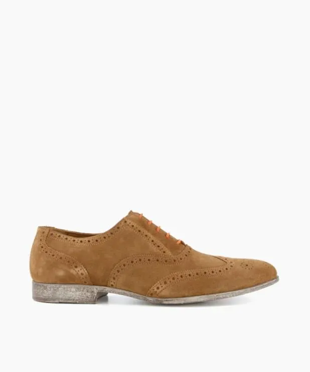 Dune London Brown Shoes Men Smart Wingtip Oxford Shoes Brown