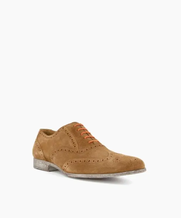 Dune London Brown Shoes Men Smart Wingtip Oxford Shoes Brown