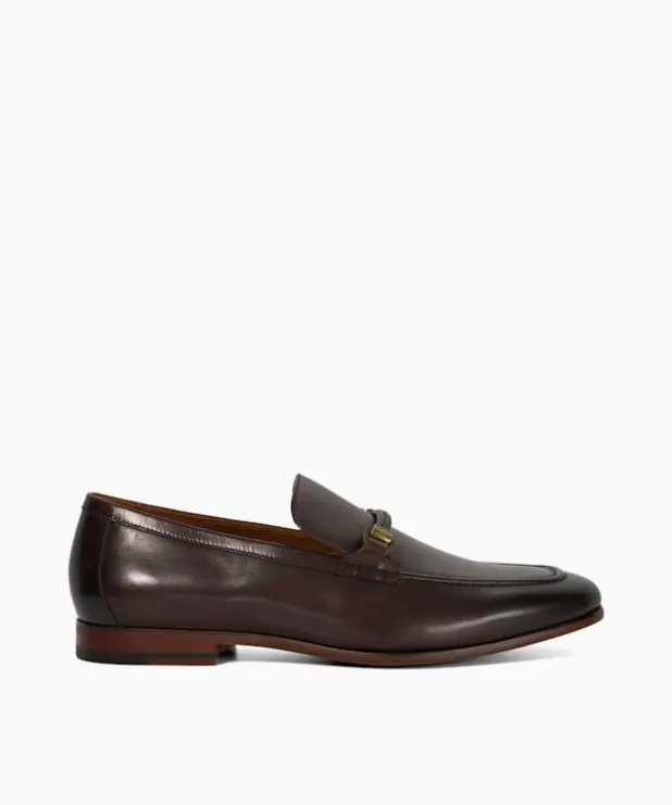 Dune London Brown Shoes Men Snaffle Trimmed Loafers Brown