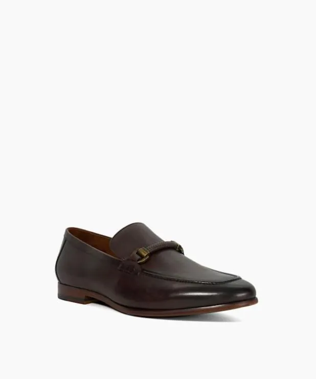 Dune London Brown Shoes Men Snaffle Trimmed Loafers Brown