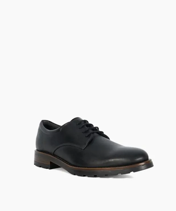 Dune London Casual Shoes Men Round Toe Lace Up Shoes Black