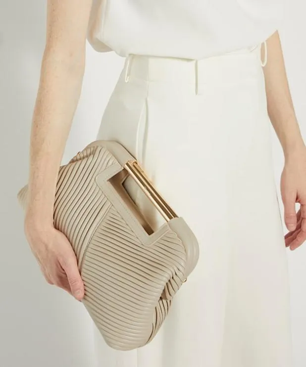 Dune London Clutch Bags Women Pleated Clutch Bag Neutral