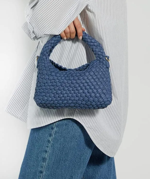 Dune London Crossbody Bags Women Small Woven Shoulder Bag Blue