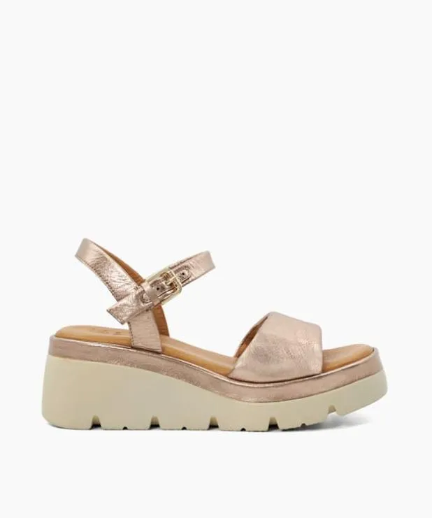 Dune London Heeled Sandals Women Metallic Leather Wedge Heeled Sandals Metallic