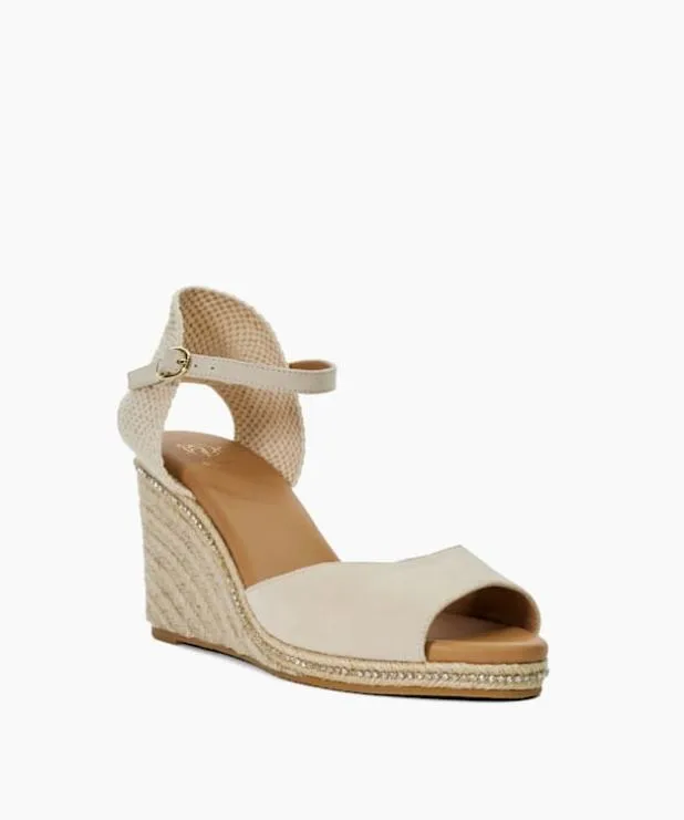 Dune London Heeled Sandals Women Raffia Embellished Wedge Sandals Pink