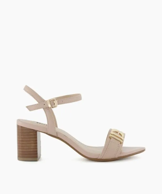 Dune London Heeled Sandals Women Wide Fit BrandedBuckle Heeled Sandals Pink