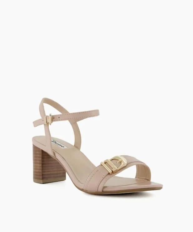 Dune London Heeled Sandals Women Wide Fit BrandedBuckle Heeled Sandals Pink