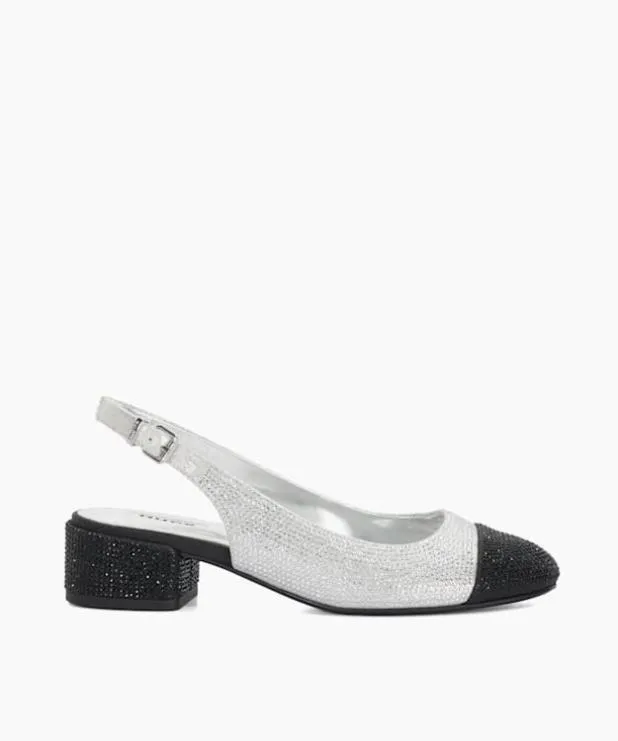 Dune London Heels Women Leather ToeCap SlingBacks Multi