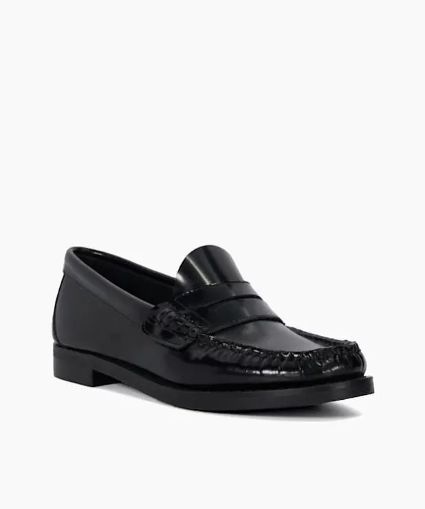 Dune London Loafers Women Leather SlipOn Loafers Black