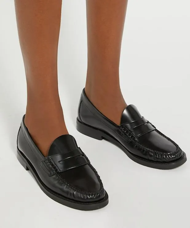 Dune London Loafers Women Leather SlipOn Loafers Black