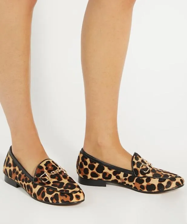 Dune London Loafers Women Leopard Print Snaffle Trim Shoes Animal
