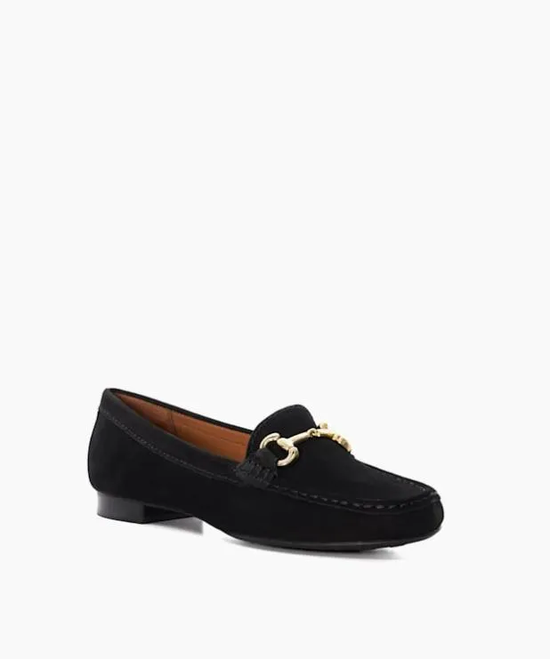 Dune London Loafers Women Suede Snaffle Trim Loafers Black