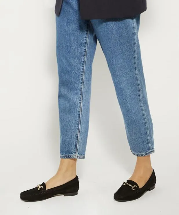 Dune London Loafers Women Suede Snaffle Trim Loafers Black