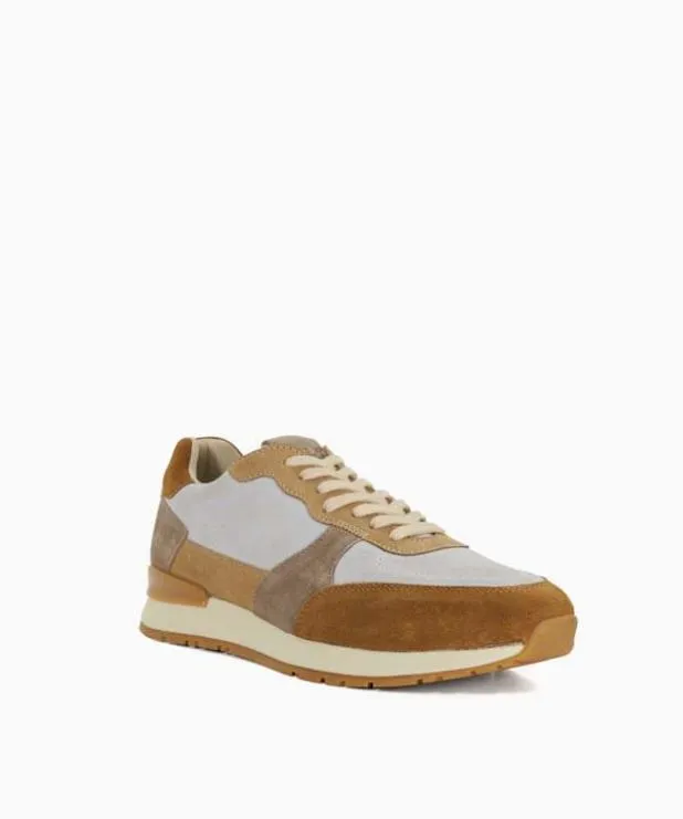 Dune London Trainers Men Textured Lace Up Trainers Neutral Suede