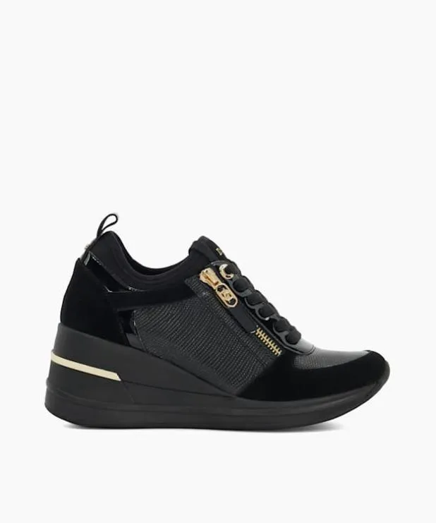 Dune London Trainers Women Lace Up Wedge Trainers Black