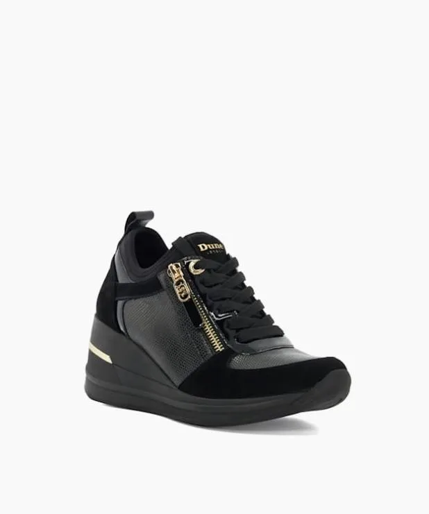 Dune London Trainers Women Lace Up Wedge Trainers Black