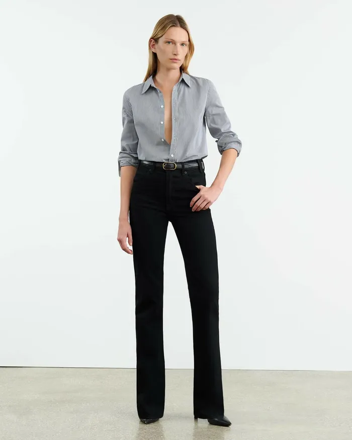 DYLLAN SHIRT Mini Navy Stripes Women Nili Lotan Tops
