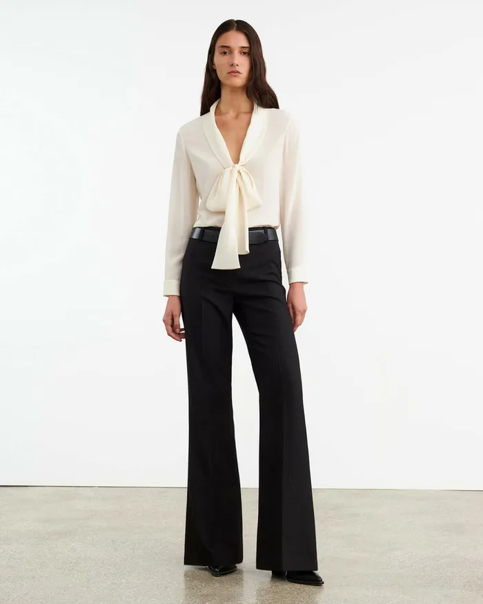 EFFY PANT Black Pinstripe Women Nili Lotan Pants and Shorts